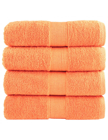 Asciugamani Ospiti 4pz Arancioni 30x50 cm 600 gsm 100% Cotone