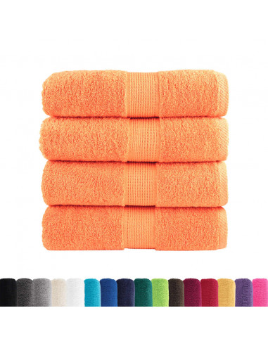 Asciugamani Ospiti 4pz Arancioni 30x50 cm 600 gsm 100% Cotone