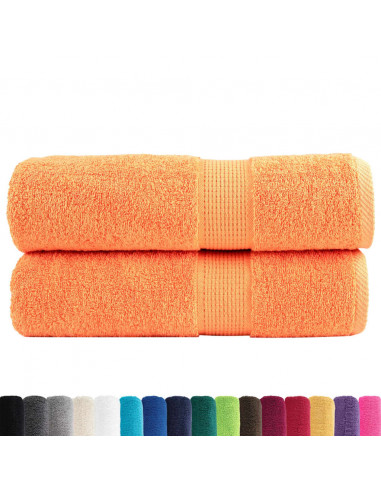 Asciugamani 2 pz Arancioni 50x100 cm 600 g/m² 100% Cotone