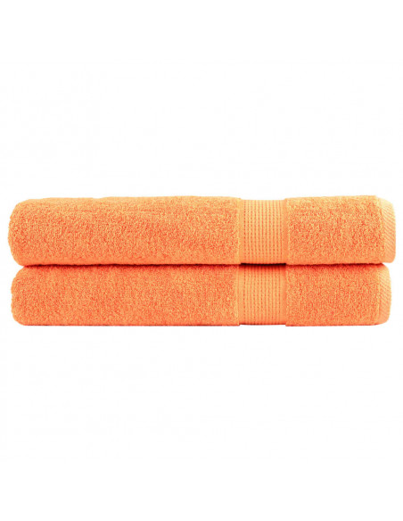 Asciugamani 2 pz Arancione 100x200 cm 600 g/m² 100% Cotone