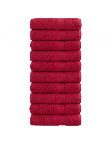 Asciugamani da Doccia 10 pz Rossi 70x140cm 600 g/m² 100% Cotone