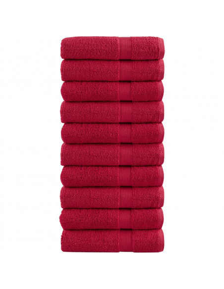 Asciugamani da Doccia 10 pz Rossi 70x140cm 600 g/m² 100% Cotone