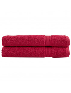Asciugamani per Sauna 2 pz Rossi 80x200 cm 600 g/m² 100% Cotone 2