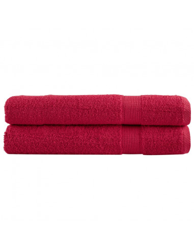 Asciugamani per Sauna 2 pz Rossi 80x200 cm 600 g/m² 100% Cotone