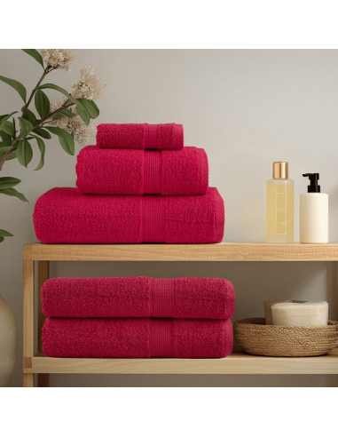 Asciugamani per Sauna 2 pz Rossi 80x200 cm 600 g/m² 100% Cotone