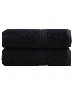 Asciugamani Premium 2 pz Neri 30x30cm 600 g/m² 100% Cotone 2