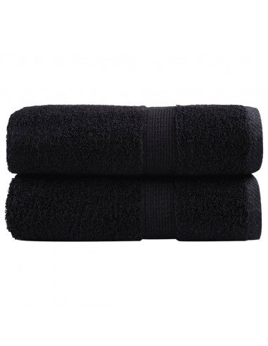 Asciugamani Premium 2 pz Neri 30x30cm 600 g/m² 100% Cotone