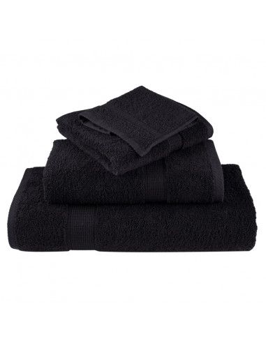 Asciugamani Premium 2 pz Neri 30x30cm 600 g/m² 100% Cotone