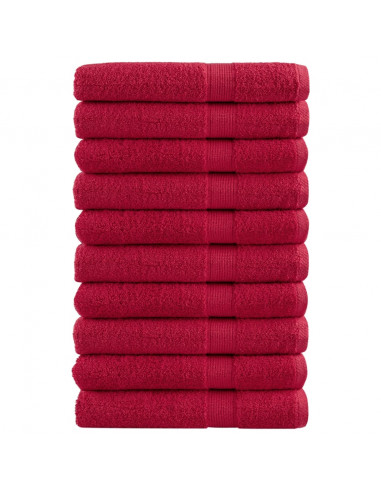 Asciugamani per Sauna 10 pz Rossi 80x200cm 600 g/m² 100% Cotone