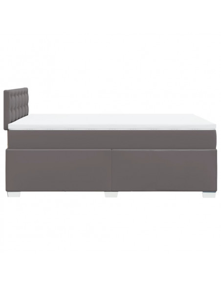 Giroletto a Molle con Materasso Grigio 120x190 cm in Similpelle
