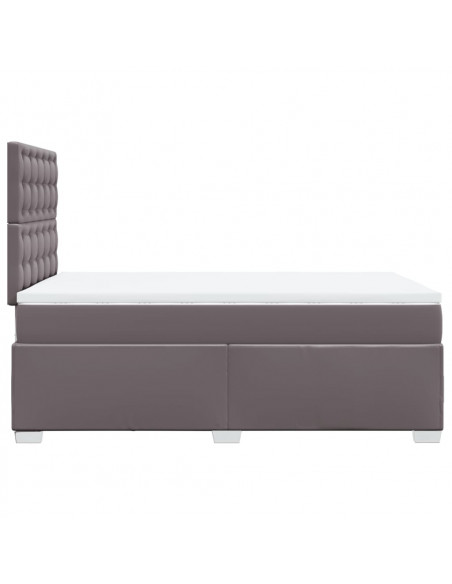 Giroletto a Molle con Materasso Grigio 120x200 cm in Similpelle