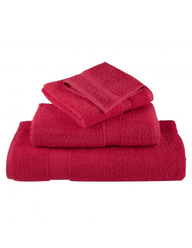 Asciugamani per Sauna 10 pz Rossi 80x200cm 600 g/m² 100% Cotone