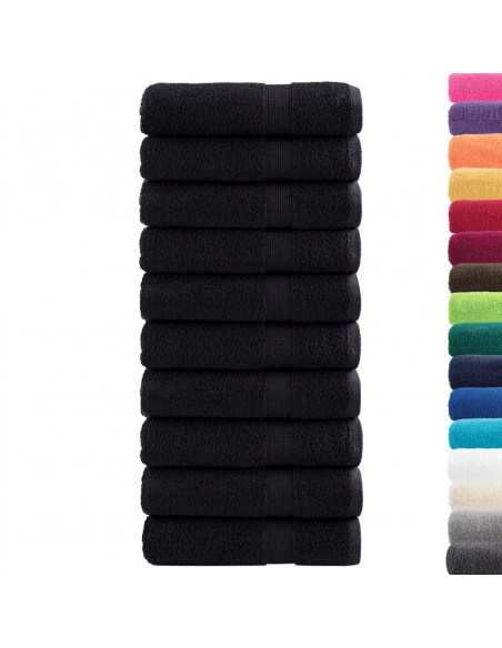 Asciugamani Premium 10 pz Neri 50x100 cm 600 g/m² 100% Cotone