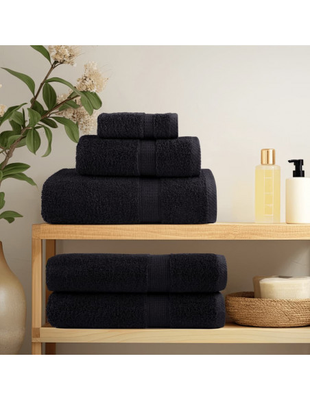 Asciugamani Premium 10 pz Neri 50x100 cm 600 g/m² 100% Cotone