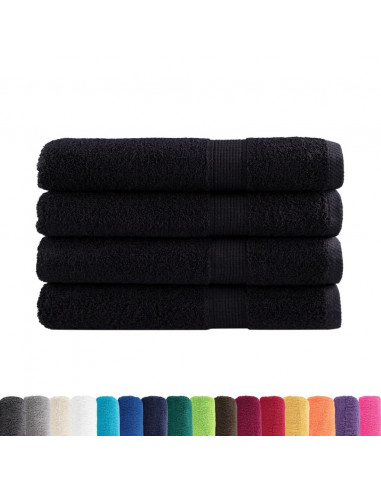 Asciugamani 4 pz Neri 100x200 cm 600 g/m² 100% Cotone