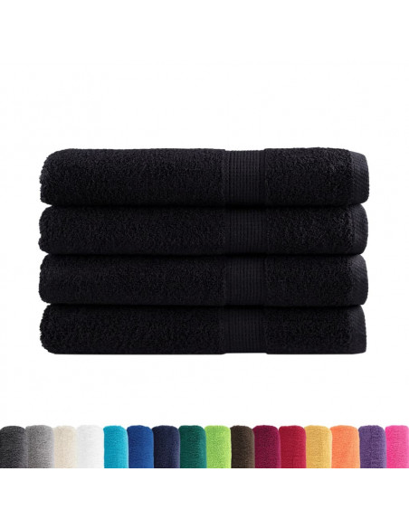 Asciugamani 4 pz Neri 100x200 cm 600 g/m² 100% Cotone