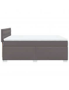 Giroletto a Molle con Materasso Grigio 160x200 cm in Similpelle