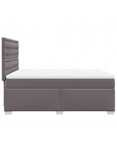 Giroletto a Molle con Materasso Grigio 160x200 cm in Similpelle