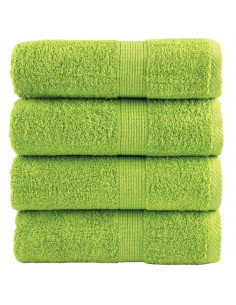 Asciugamani Premium 4 pz Verdi 30x30 cm 600 g/m² 100% Cotone 2