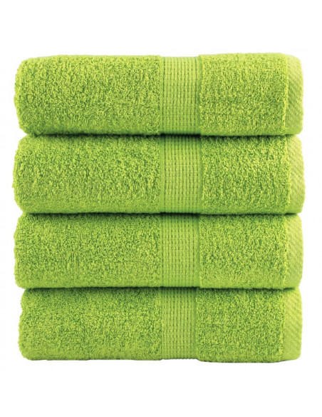 Asciugamani Premium 4 pz Verdi 30x30 cm 600 g/m² 100% Cotone