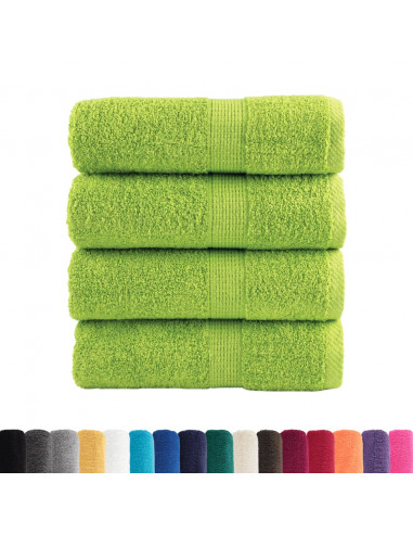 Asciugamani Premium 4 pz Verdi 30x30 cm 600 g/m² 100% Cotone