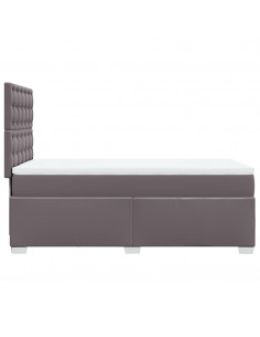 Giroletto a Molle con Materasso Grigio 90x190 cm in Similpelle