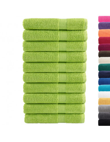 Asciugamani per Sauna 10 pz Verdi 80x200cm 600 g/m² 100% Cotone