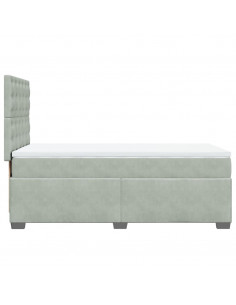 Giroletto a Molle con Materasso Grigio Chiaro 100x200cm Velluto