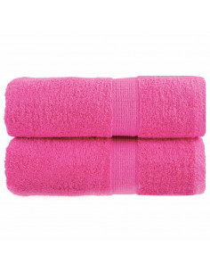 Asciugamani Premium 2 pz Rosa 30x30cm 600 g/m² 100% Cotone 2