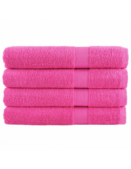 Asciugamani 4 pz Rosa 100x200 cm 600 g/m² 100% Cotone