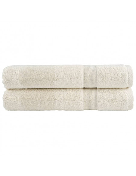 Asciugamani Premium 2 pz Crema 100x200 cm 600 g/m² 100% Cotone