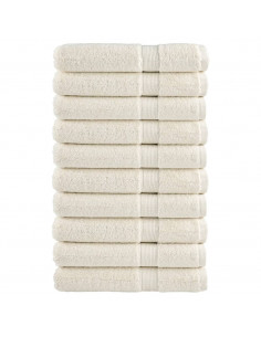 Asciugamani Premium 10 pz Crema 100x200 cm 600 g/m² 100% Cotone 2