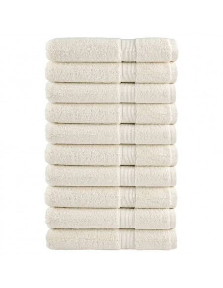 Asciugamani Premium 10 pz Crema 100x200 cm 600 g/m² 100% Cotone