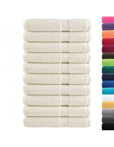 Asciugamani Premium 10 pz Crema 100x200 cm 600 g/m² 100% Cotone
