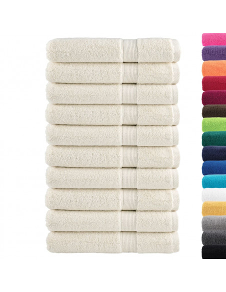 Asciugamani Premium 10 pz Crema 100x200 cm 600 g/m² 100% Cotone