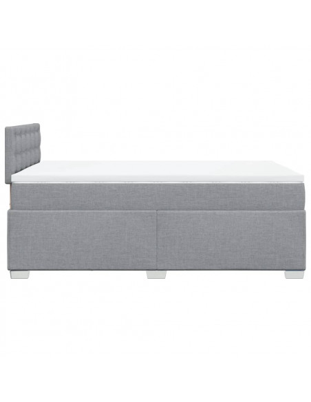Giroletto a Molle con Materasso Grigio Chiaro 120x190cm Tessuto