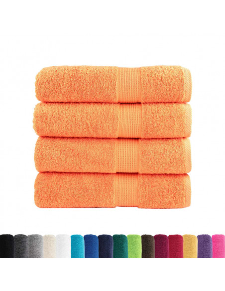 Asciugamani Doccia 4 pz Arancioni 70x140cm 600 g/m² 100% Cotone