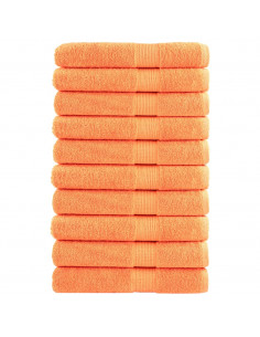 Asciugamani Sauna 10 pz Arancione 80x200cm 600 g/m² 100% Cotone 2