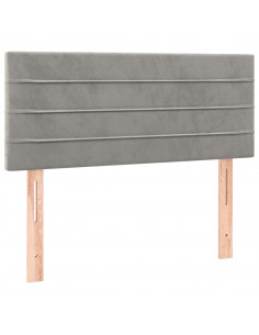 Giroletto a Molle con Materasso Grigio Chiaro 120x190cm Velluto