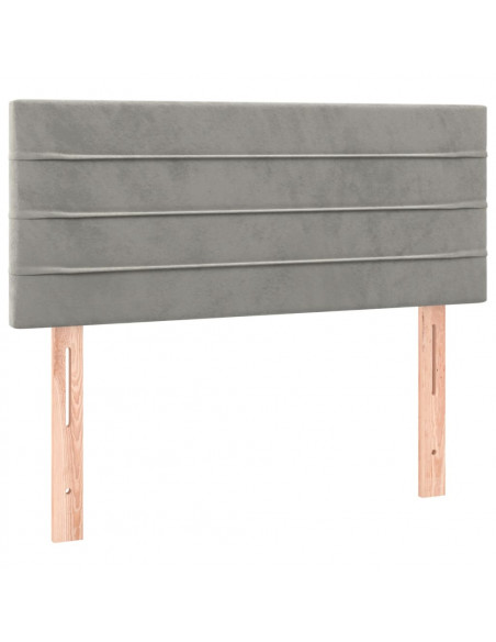 Giroletto a Molle con Materasso Grigio Chiaro 120x190cm Velluto