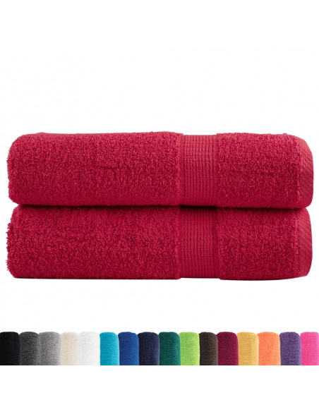 Asciugamani da Bagno 2 pz Viola 70x140 cm 600 g/m² 100% Cotone