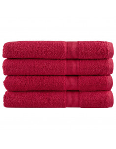 Asciugamani per Sauna 4 pz Rossi 80x200 cm 600 g/m² 100% Cotone 2