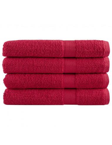 Asciugamani per Sauna 4 pz Rossi 80x200 cm 600 g/m² 100% Cotone