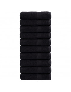 Asciugamani da Doccia 10 pz Neri 70x140 cm 600 g/m² 100% Cotone 2