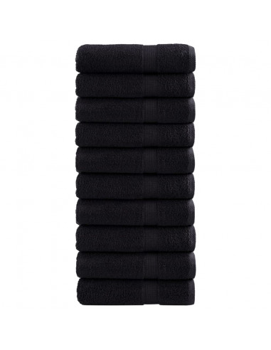 Asciugamani da Doccia 10 pz Neri 70x140 cm 600 g/m² 100% Cotone