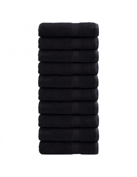 Asciugamani da Doccia 10 pz Neri 70x140 cm 600 g/m² 100% Cotone