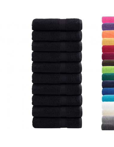 Asciugamani da Doccia 10 pz Neri 70x140 cm 600 g/m² 100% Cotone