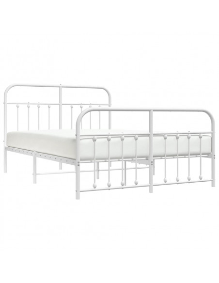 Giroletto con Testiera e Pediera Metallo Bianco 140x190 cm
