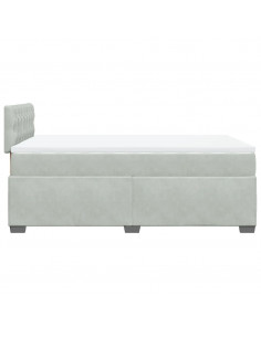 Giroletto a Molle con Materasso Grigio Chiaro 120x200cm Velluto