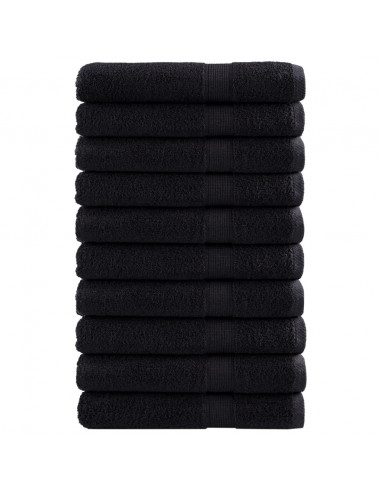 Asciugamani 10 pz Neri 100x200 cm 600 g/m² 100% Cotone